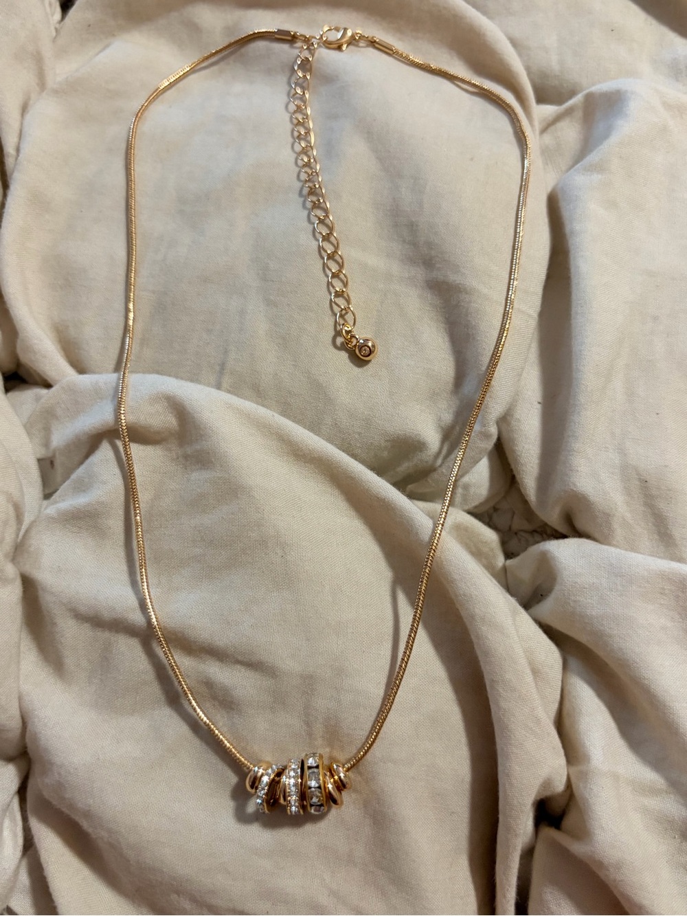 Free People Gold Ring Cluster Statement Necklace